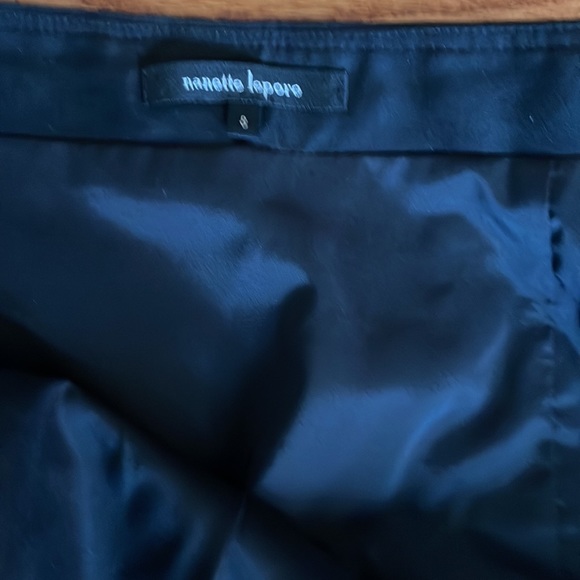 Nanette Lepore Skirt Black Ruched Lined Side Zippers Great Design Sz 8 PERFECT - Picture 5 of 8